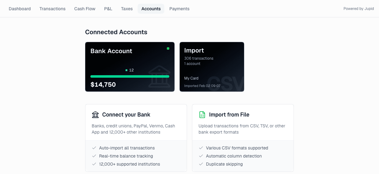 First-run embedded accounts view