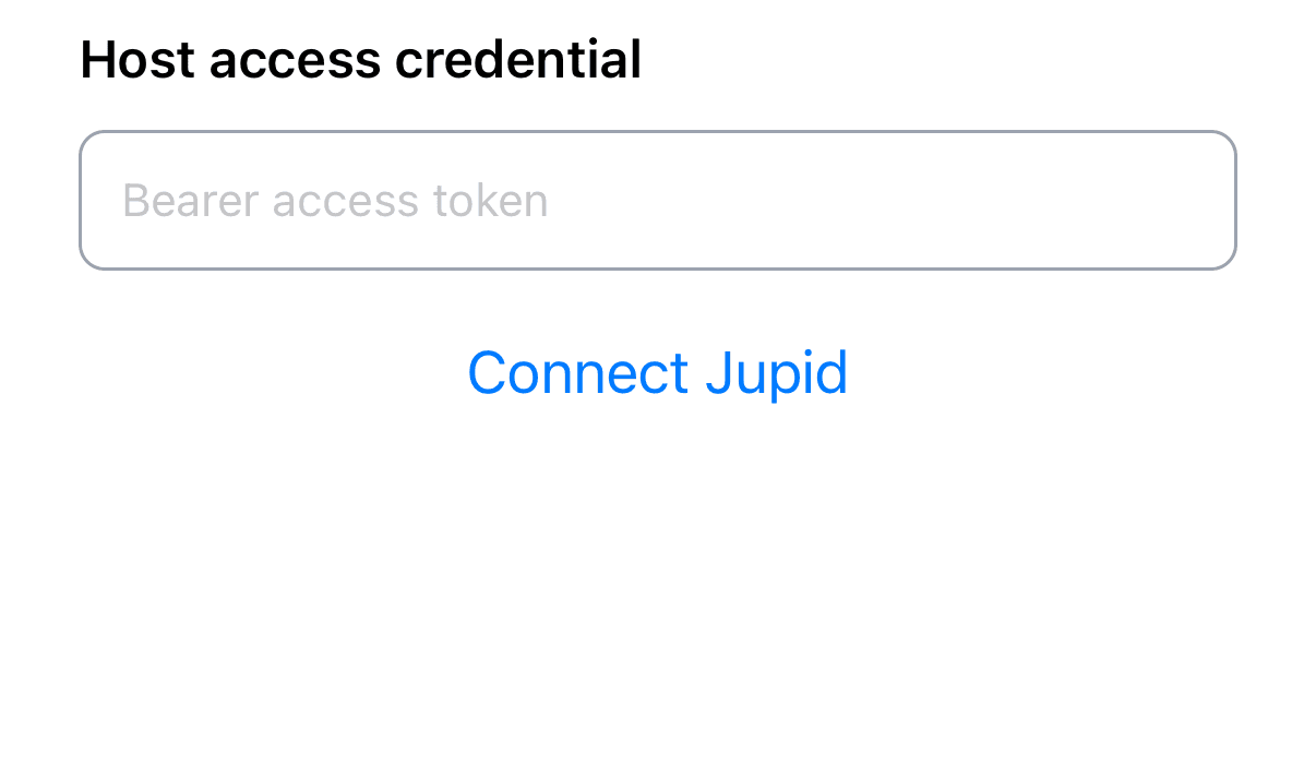 Expo host credential entry